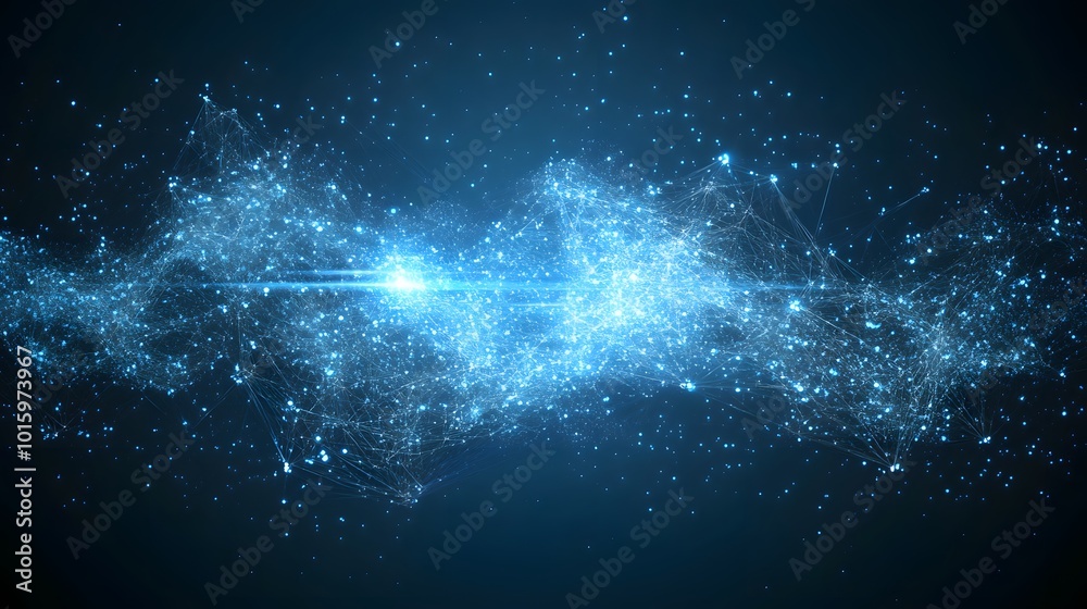 Obraz premium Abstract Blue Digital Network Connection Background