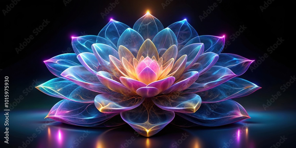 Abstract render of surreal alien flower in glowing material on black background, surreal, alien, flower, curve, wavy, organic Abstract render of surreal alien flower in glowing material on black background, surreal, alien, flower, curve, wavy, organic
