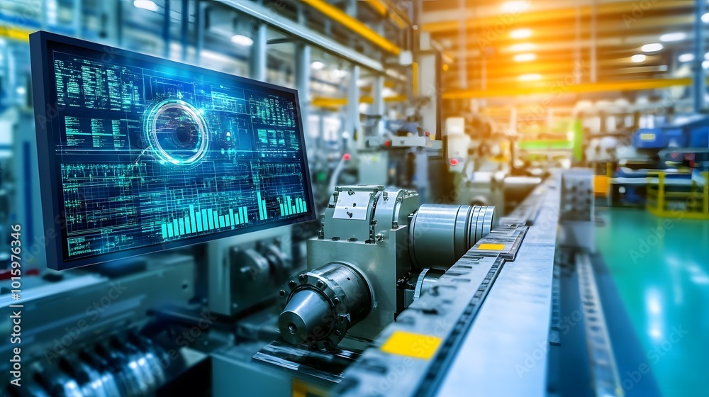 Industrial Automation and Digital Control System with Monitor Display in Manufacturing Plant Industrial Automation and Digital Control System with Monitor Display in Manufacturing Plant
