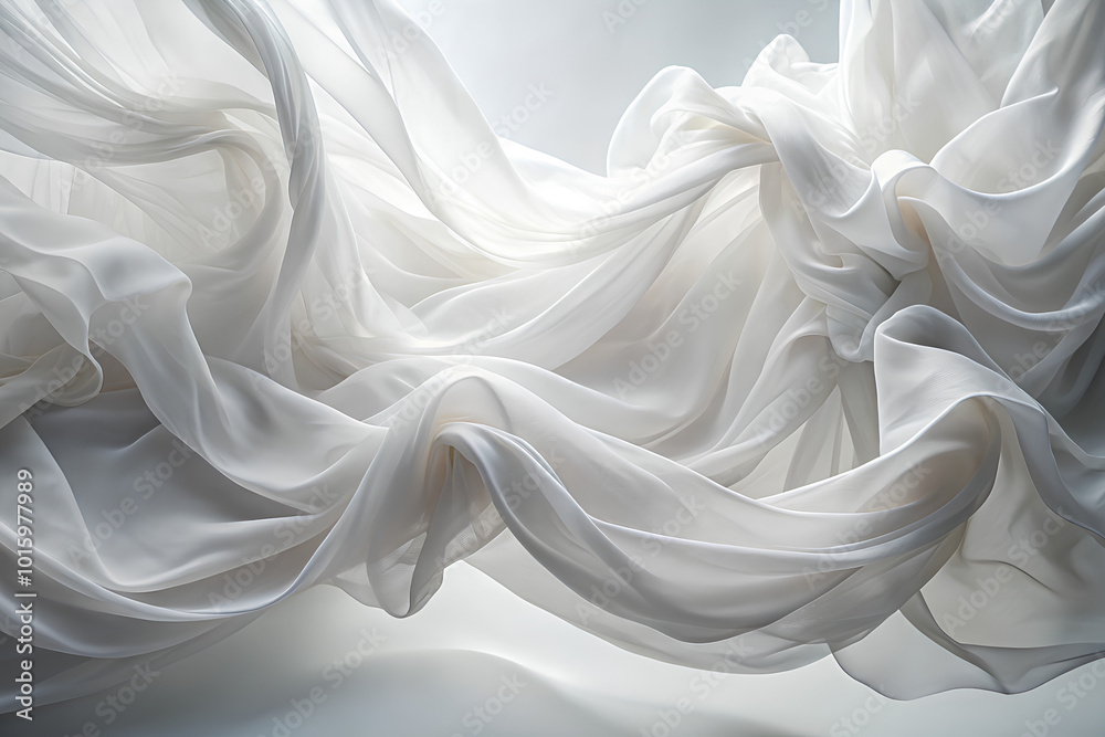 Obraz premium Floating White fabric as background