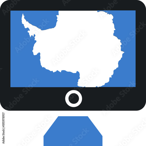 ANTARCTICA Flag On Monitor