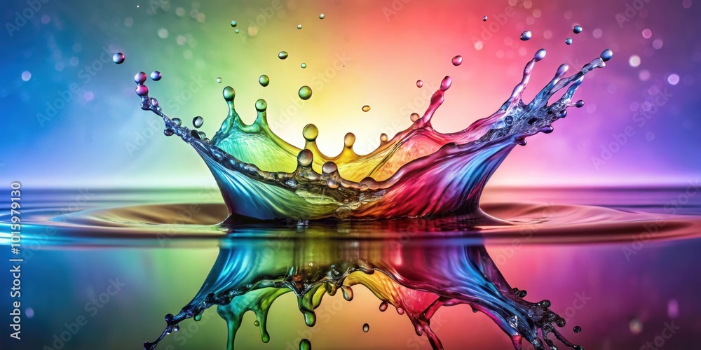 Vibrant water splashing on a reflective surface , colorful, bright, dynamic, liquid, motion, aqua, splash, droplets Vibrant water splashing on a reflective surface , colorful, bright, dynamic, liquid, motion, aqua, splash, droplets