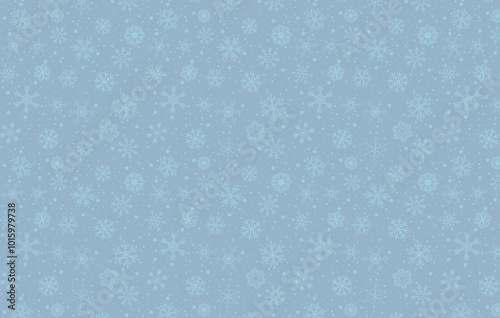 Falling Christmas snow seamless pattern background backdrop. Christmas winter design elements. White snowflakes. Snowfall texture simple vector illustration. Products, wrapping paper, fabric print.