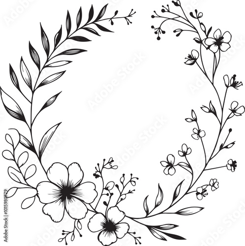 floral frame vector design