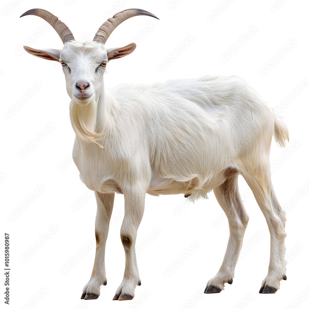 Fototapeta premium Goat white isolated on transparent background