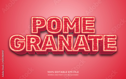 Pomegranate 3D editable text style effect 