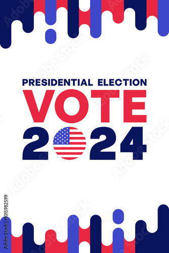 2024 Presidential Election Poster with USA Flag