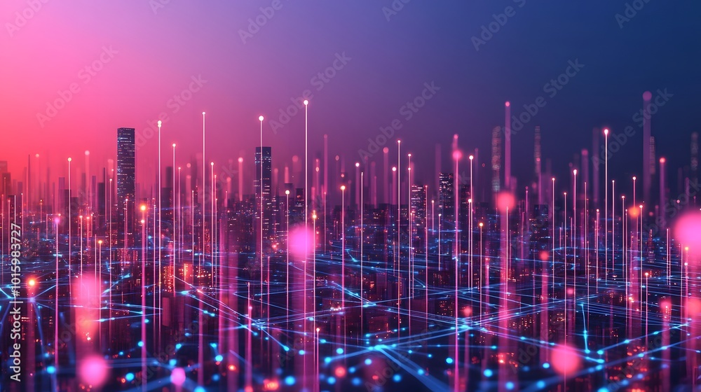 Wireless network and connection city. Wireless network and connection city.