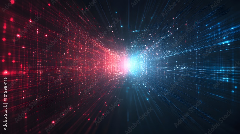 Abstract Digital Network Lines  Futuristic Technology Background