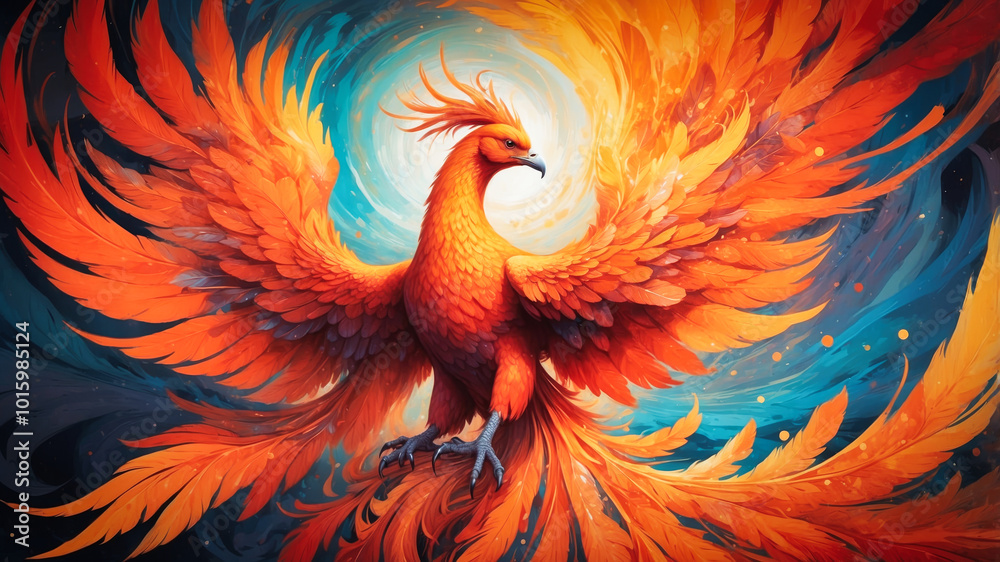 Obraz premium A stylized majestic Phoenix bird