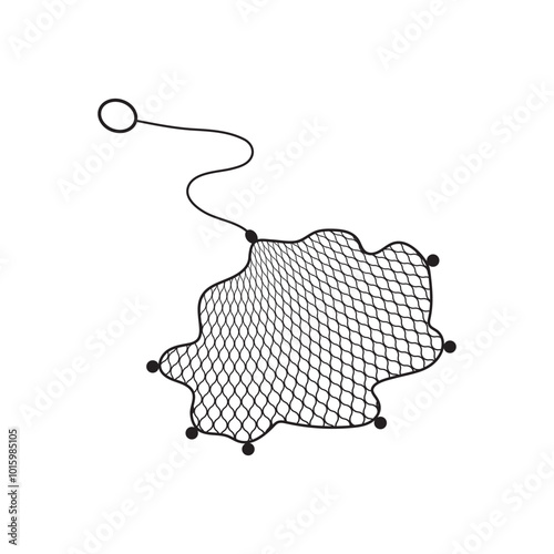 fishing net icon vector illustration template
