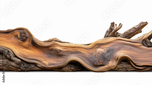 beautifully crafted piece of Siamese sal wood showcases its unique grain and rich colors against clean white background, highlighting its natural elegance and organic form