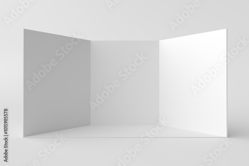 Wallpaper Mural White room corner interior cross section. Torontodigital.ca