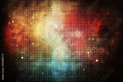 Grunge abstract background with colorful light dots