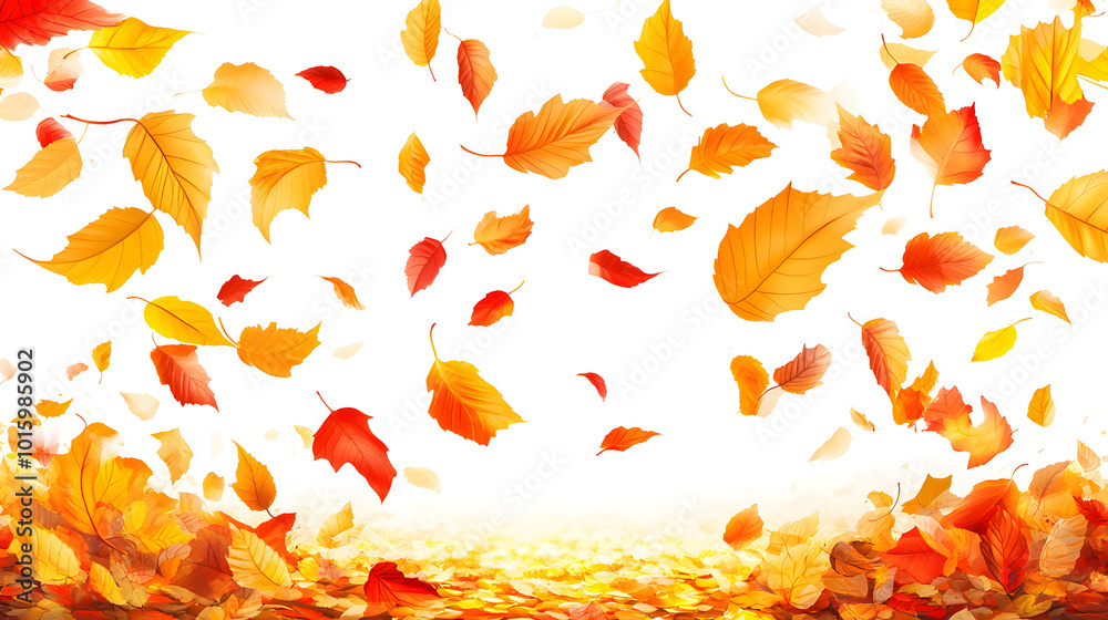 Falling Autumn Leaves White Background Falling Autumn Leaves White Background