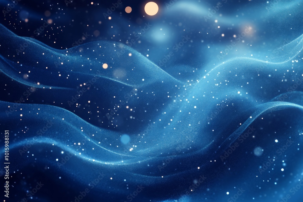 Abstract Blue Background with Glowing Lights and Bokeh Abstract Blue Background with Glowing Lights and Bokeh