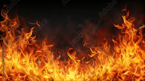 Fire abstract background with flames and copyspace, fire, abstract, background, flames, hot, heat, inferno, blazing, red