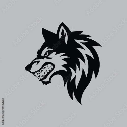 Wolf head logo vector illustration design
