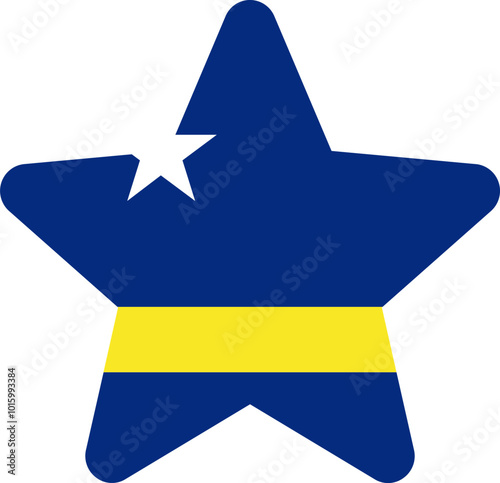 CURACAO Flag In Star Shape