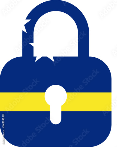 CURACAO flag on Lock icon