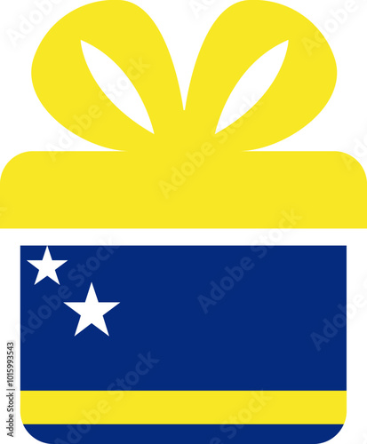 CURACAO Flag on Gift Icon