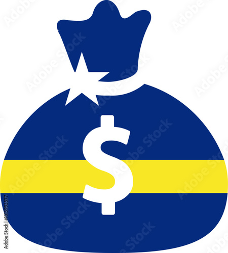CURACAO Flag on Money bag icon