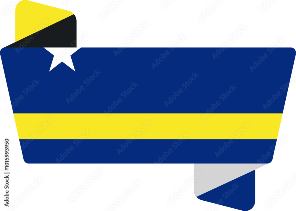 Folded Icon of CURACAO Flag Folded Icon of CURACAO Flag