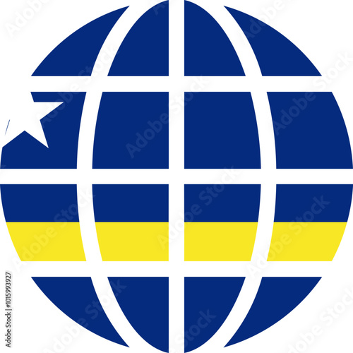 CURACAO Flag On world icon