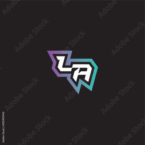 modern esport gaming monogram logo letter dynamic and bold concept LA