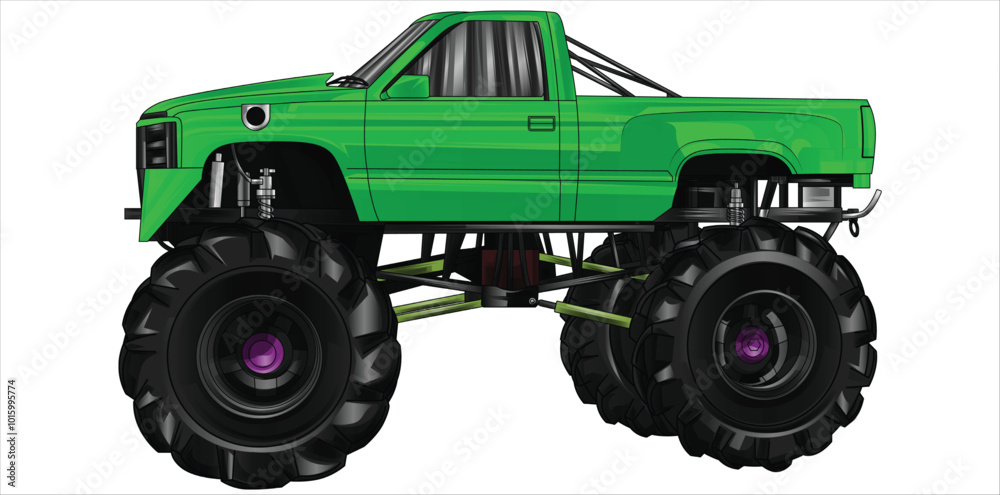 Obraz premium Outline blue and painted truck. Isolated in black background, for t-shirt design, print, and for business purposes.