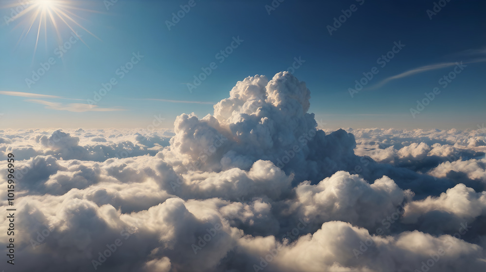 Fototapeta premium clouds over the ocean, clouds and sky, soft. ai generated