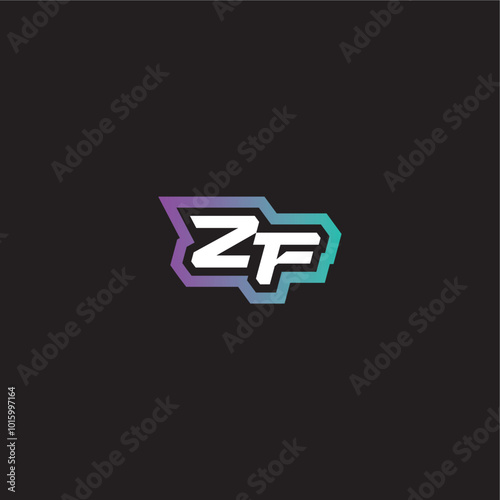 ZF letter dynamic and bold concept modern esport gaming monogram logo