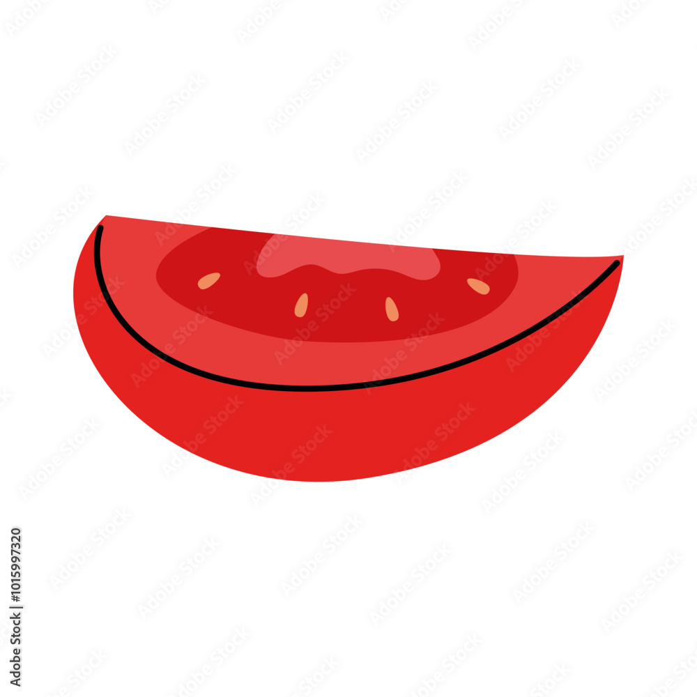 A delightful depiction of a tomato quarter, perfect for any culinary project A delightful depiction of a tomato quarter, perfect for any culinary project