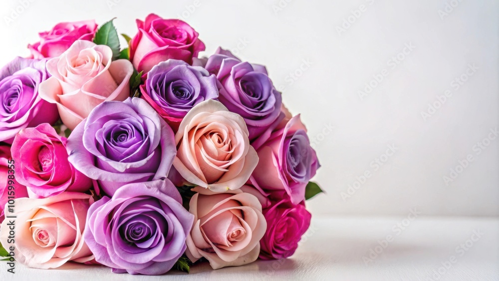 Pink and violet rose bouquet on a white background, flowers, roses, bouquet, pink, violet, floral arrangement, romantic Pink and violet rose bouquet on a white background, flowers, roses, bouquet, pink, violet, floral arrangement, romantic