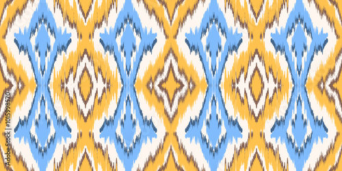 Ethnic ikat seamless pattern.beautiful pattern. folk embroidery,bohemian style,aztec geometric art print.ethnic ikat abstract art.Seamless fabric. Ikat design for fabric, carpet, wallpaper, clothing.