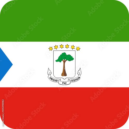EQUATORIAL GUINEA Flag Square Icon