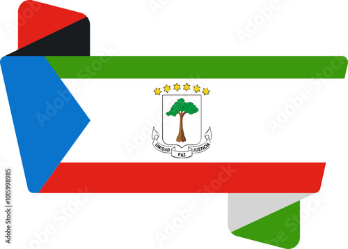Folded Icon of EQUATORIAL GUINEA Flag