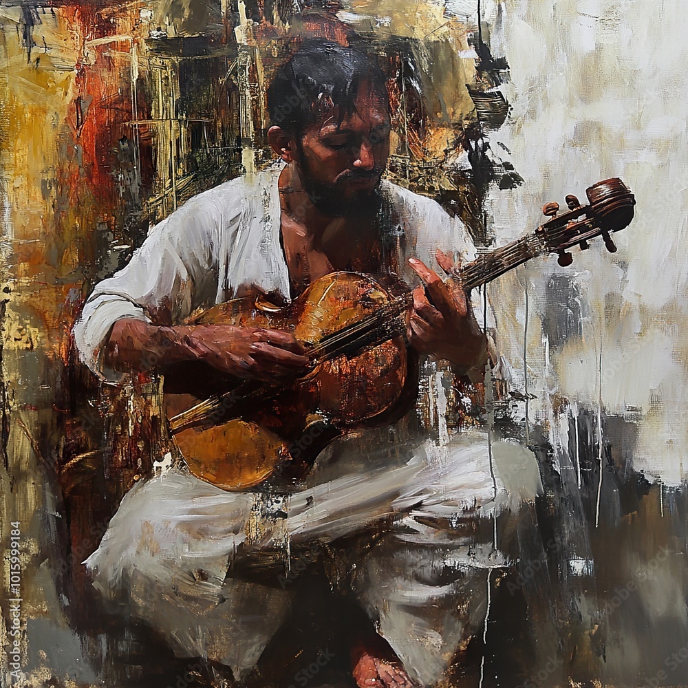 Man Playing Violin: A Portrait of Musical Passion Man Playing Violin: A Portrait of Musical Passion