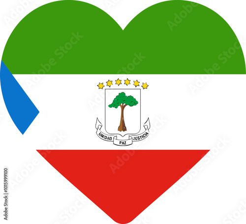 Heart Icon on EQUATORIAL GUINEA Flag