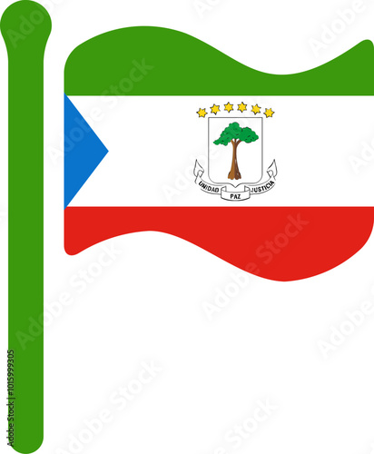 EQUATORIAL GUINEA Flag free flown Rounded icon