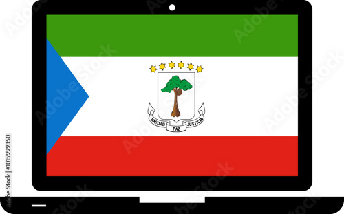 EQUATORIAL GUINEA Flag in Laptop