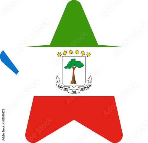 EQUATORIAL GUINEA Flag In Star Shape