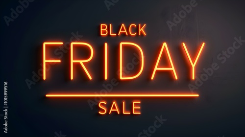 Wallpaper Mural Orange 'BLACK FRIDAY SALE' Neon Sign on an elegant Dark Background Torontodigital.ca