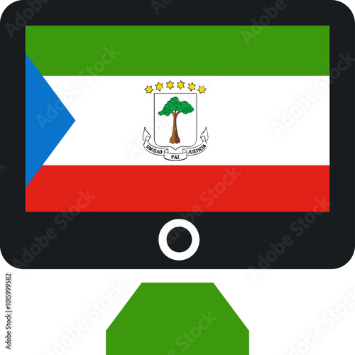 EQUATORIAL GUINEA Flag On Monitor