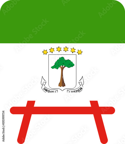 EQUATORIAL GUINEA Flag On White Board