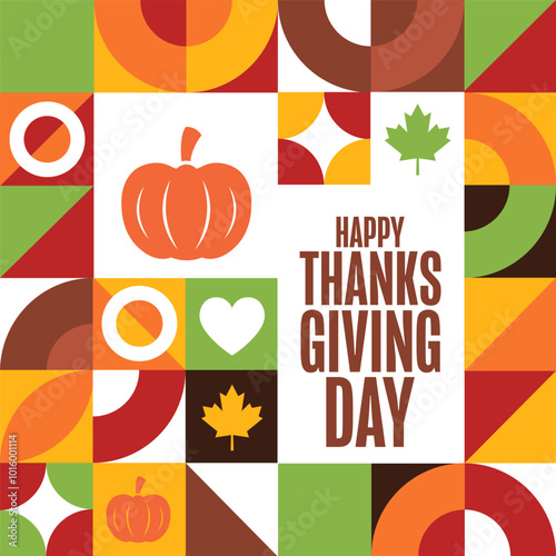 Happy Thanksgiving Day. Holiday concept. Template for background, banner, card, poster with text. Vector EPS10 illustration.