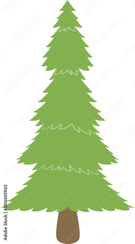 Fototapeta premium Hand drawn cartoon pine tree, vector