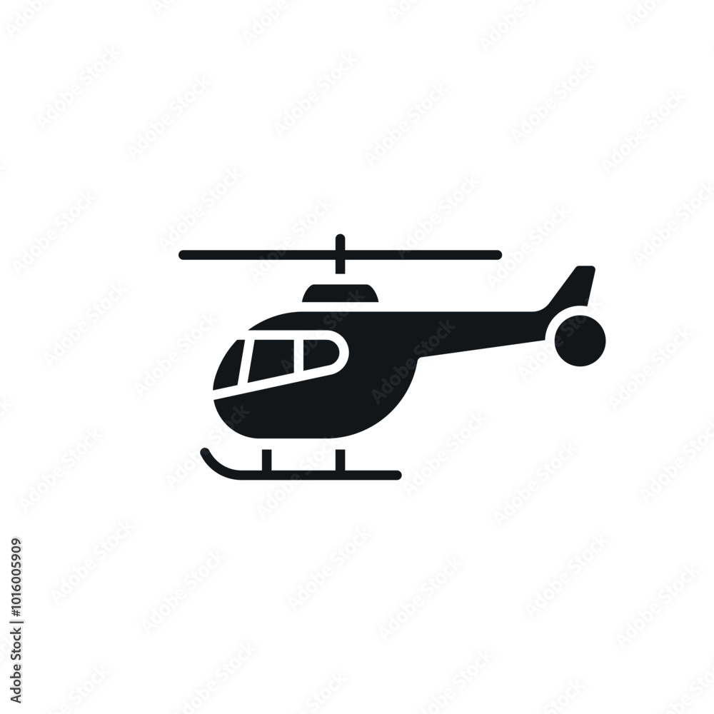 Helicopter simple glyph icon. Vector solid isolated black illustration. Helicopter simple glyph icon. Vector solid isolated black illustration.