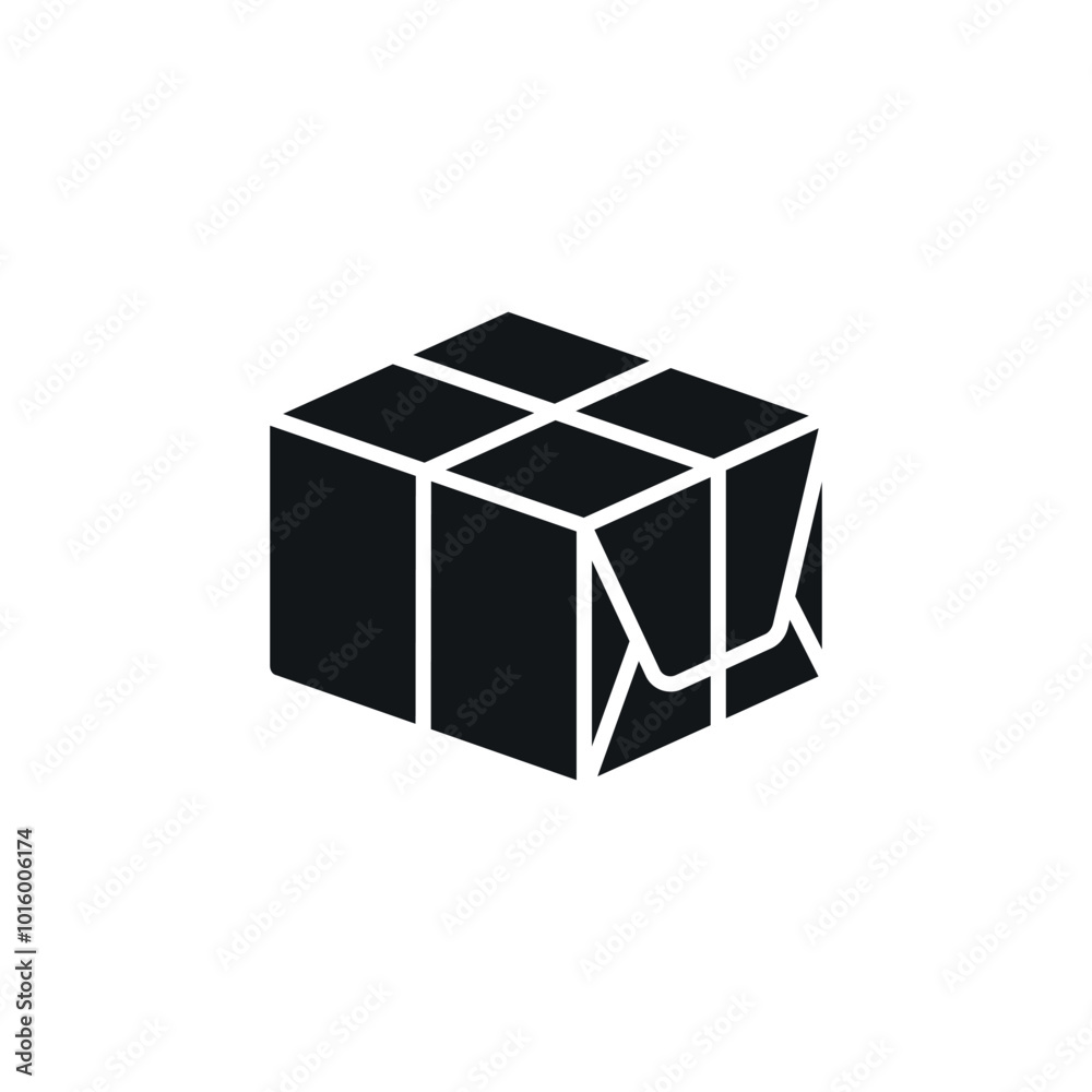 Parcel wrapped in paper simple glyph icon. Vector solid isolated black illustration. Parcel wrapped in paper simple glyph icon. Vector solid isolated black illustration.