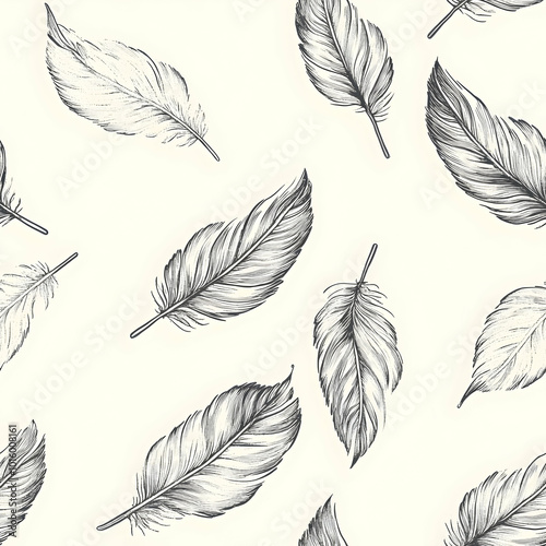 feathers seamless pattern